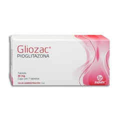 Pioglitazona 30mg 7 tabletas (Gliozac)