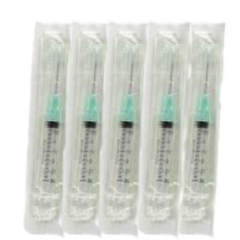 Jeringa Adulto 3ml 21x32 Verde 5 Piezas (Sensi Medical)