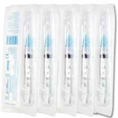 Jeringa Infantil 3ml 23x25 Azul 5 Piezas (Sensi Medical)