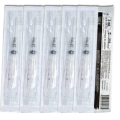 Jeringa Adulto 3ml 22x32 Negra 5 Piezas (Sensi medical)