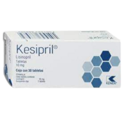 Lisinopril 10mg 30 tabletas (Kesipril)