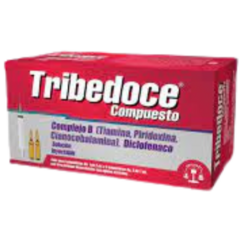 Tiamina, Piridoxina, Cianocobalamina, Diclofenaco 3 ampolletas (Tribedoce Compuesto)