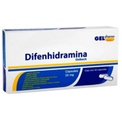 Difenhidramina 25mg 30 cápsulas (Gelpharma)