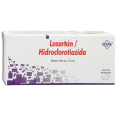 Losartán/Hidroclorotiazida 100mg/25mg 15 comprimidos (Ultra)