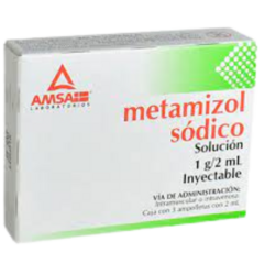 Metamizol Sódico 1g/2ml 3 ampolletas (Amsa)