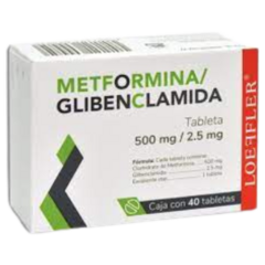 Metformina/Glibenclamida 500/2.5mg 40 tabletas (Loefferr)