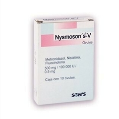 Fluocinolona/Metronidazol/Nistatina 500mg/100 000U/0.5mg 10 óvulos (Nysmosons V)