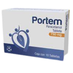 Paracetamol 750mg 10 tabletas (Portem)