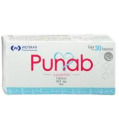 Losartán 50mg 30 tabletas (Punab)