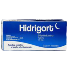 Difenhidramina 50mg 8 tabletas (Hidrigort)