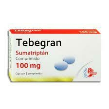 Sumatriptan 100mg 2 tabletas (Tebegran)