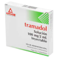 Tramadol 100mg/2ml 5 ampolletas Inyectable (Amsa)