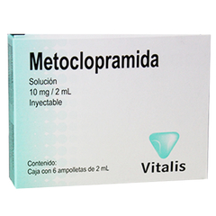 Metoclopramida 10mg/2ml 6 ampolletas (Vimeclol)