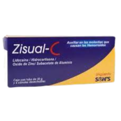 Lidocaína/hidrocortisona/Zinc/Aluminio 30gr (Zisual C)