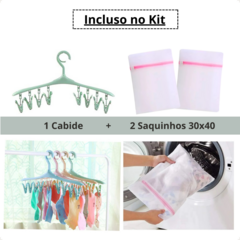 Kit 2 Saquinhos Lava Roupa e 1 Cabide de Varal Peças Íntimas - comprar online