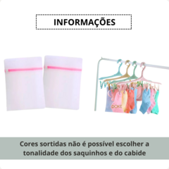 Kit 2 Saquinhos Lava Roupa e 1 Cabide de Varal Peças Íntimas na internet