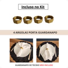 Argola Porta Guardanapo de Tecido Anel Mesa Posta Kit c/4 - loja online