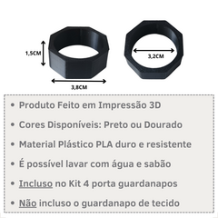 Argola Porta Guardanapo de Tecido Anel Mesa Posta Kit c/4 - comprar online