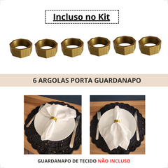 Argola Porta Guardanapo de Tecido Anel Mesa Posta Kit c/6 - comprar online