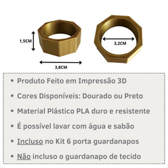 Argola Porta Guardanapo de Tecido Anel Mesa Posta Kit c/6 na internet