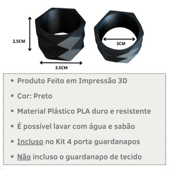 Argola Porta Guardanapo de Tecido Anel Mesa Posta Kit c/4 - comprar online