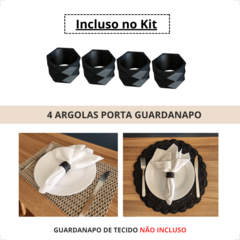 Argola Porta Guardanapo de Tecido Anel Mesa Posta Kit c/4 - loja online