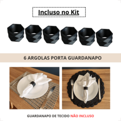 Argola Porta Guardanapo de Tecido Anel Mesa Posta Kit c/6 - DOKE ACESSÓRIOS DE DECORAÇÃO COM DESIGN