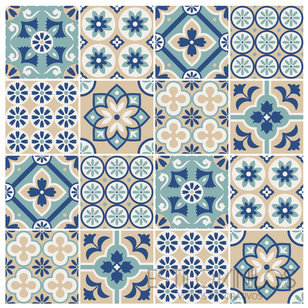 Set de azulejos adhesivos 15x15 cm 12 unidades