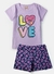 Conjunto Infantil Feminino Love Lilás