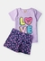 Conjunto Infantil Feminino Love Lilás - Lie Moda Infantil