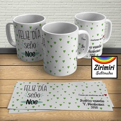 Taza - Feliz dia seño corazones