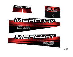 Calcos Outboards Mercury 9,9 Hp 94-98 Grafica Nautica - M 01
