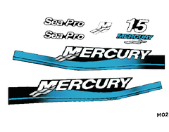 Calcos Outboards Mercury 15 Hp Sea Pro 99-07 Grafica - M 02
