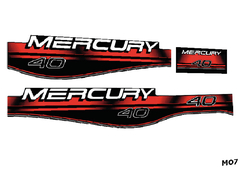 Calcos Outboars Mercury 40 Hp 1994 -1998 Red Grafica M 07