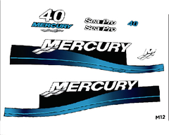 Calcos Outboards Mercury 40 Hp 1999-2007 Grafica - M 12
