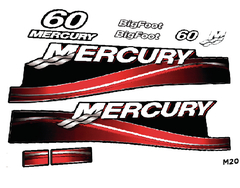 Calcos Outboars Mercury 60 Hp 2005 -2013 2t White - M 20