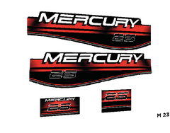 Calcos Outboards Mercury 25 Hp 1994-1998 Red Curve - M 23