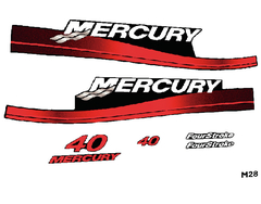 Calcos Outboards Mercury 40 Hp Jet 1999-2005 Red/red - M 28