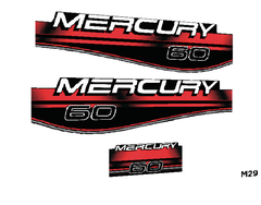 Calcos Outboards Mercury 60 Hp 1994 -1998 Red Curve - M 29