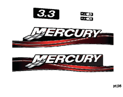 Calcos Outboards Mercury 3.3 Hp 2005-2012 Red/white - M 36