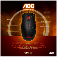 Mouse gamer AOC GM500 5000Dpi na internet