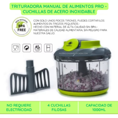 Trituradora Manual De Alimentos Pro - Cuchillas de acero inoxidable - comprar online