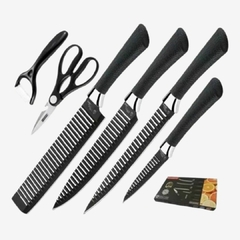 Set Juego Cuchillos Cocina 6 Pz Acero Cerámica Profesional