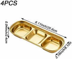 Plato para Aderezos Acero Inoxidable Rectangular - NutricionSimplificada