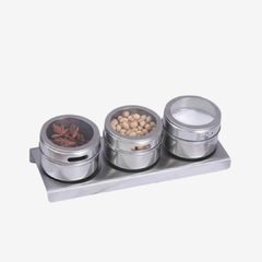 Set Especiero X3 con Base Metalica