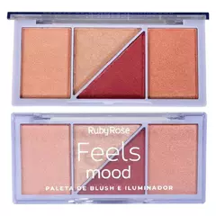 Paleta de Blush e Iluminador Feels Mood Ruby Rose