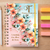 Agenda floral rosa e azul