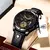 Relógio de pulso masculino de luxo impermeável Aço e Couro - Henbercom