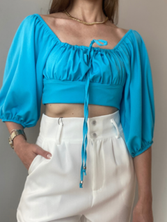 CROPPED ROMA AZUL