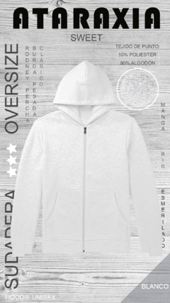 SUDADERA OVERZISE - HOODIE ZIPPER ABIERTO